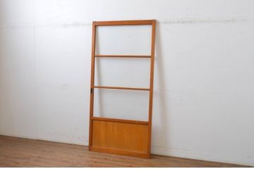 レトロ建具　昭和レトロ　どこか懐かしい雰囲気を感じるモールガラス入り引き戸1枚(ガラス戸)(R-064589)