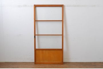 レトロ建具　昭和レトロ　どこか懐かしい雰囲気を感じるモールガラス入り引き戸1枚(ガラス戸)(R-064589)