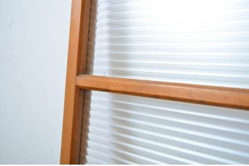 レトロ建具　昭和レトロ　どこか懐かしい雰囲気を感じるモールガラス入り引き戸1枚(ガラス戸)(R-064589)