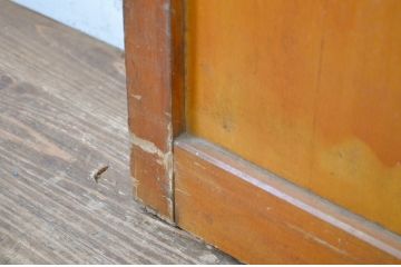 レトロ建具　昭和レトロな雰囲気づくりにおすすめのモールガラス入り引き戸1枚(ガラス戸)(R-064590)