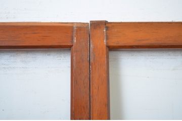 レトロ建具　昭和レトロ　どこか懐かしい雰囲気漂う横桟の幅狭ガラス戸4枚セット(引き戸)(R-064591)