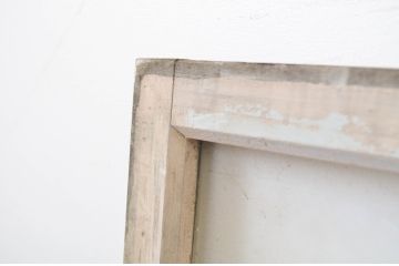 アンティーク建具　ペイント仕上げ限定　シンプルなデザインで取り入れやすい明かり取り2枚セット(ガラス欄間、明り取り)(R-064593)