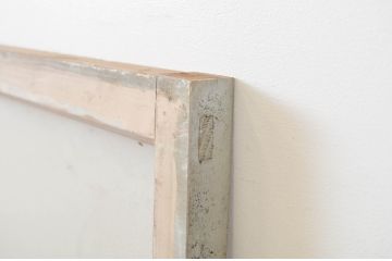アンティーク建具　ペイント仕上げ限定　シンプルなデザインで取り入れやすい明かり取り2枚セット(ガラス欄間、明り取り)(R-064593)
