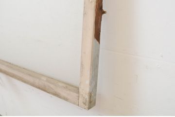 アンティーク建具　ペイント仕上げ限定　シンプルなデザインで取り入れやすい明かり取り2枚セット(ガラス欄間、明り取り)(R-064593)