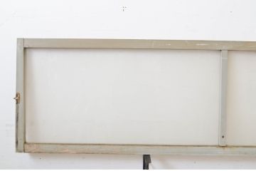 アンティーク建具　ペイント仕上げ限定　シンプルなデザインで取り入れやすい明かり取り2枚セット(ガラス欄間、明り取り)(R-064593)