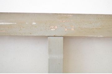 アンティーク建具　ペイント仕上げ限定　シンプルなデザインで取り入れやすい明かり取り2枚セット(ガラス欄間、明り取り)(R-064593)