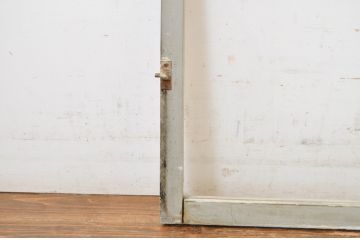 アンティーク建具　ペイント仕上げ限定　シンプルなデザインで取り入れやすい明かり取り2枚セット(ガラス欄間、明り取り)(R-064593)