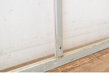 アンティーク建具　ペイント仕上げ限定　シンプルなデザインで取り入れやすい明かり取り2枚セット(ガラス欄間、明り取り)(R-064593)