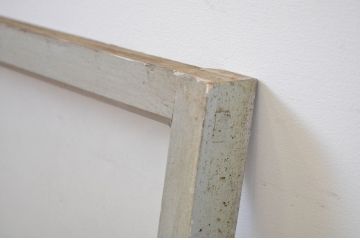 アンティーク建具　ペイント仕上げ限定　シンプルなデザインで取り入れやすい明かり取り2枚セット(ガラス欄間、明り取り)(R-064594)