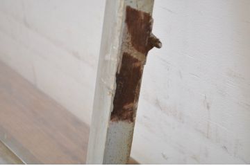 アンティーク建具　ペイント仕上げ限定　シンプルなデザインで取り入れやすい明かり取り2枚セット(ガラス欄間、明り取り)(R-064594)