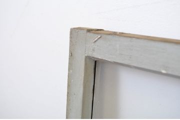 アンティーク建具　ペイント仕上げ限定　シンプルなデザインで取り入れやすい明かり取り2枚セット(ガラス欄間、明り取り)(R-064594)