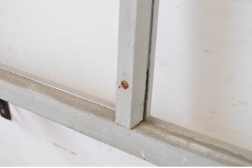 アンティーク建具　ペイント仕上げ限定　シンプルなデザインで取り入れやすい明かり取り2枚セット(ガラス欄間、明り取り)(R-064594)