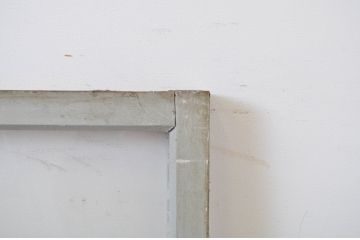 アンティーク建具　ペイント仕上げ限定　シンプルなデザインで取り入れやすい明かり取り2枚セット(ガラス欄間、明り取り)(R-064594)