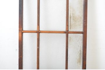 アンティーク建具　経年を感じさせる木味が魅力のガラス戸1枚(引き戸)(R-064595)
