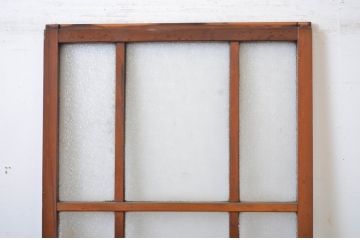 アンティーク建具　経年を感じさせる木味が魅力のガラス戸1枚(引き戸)(R-064595)
