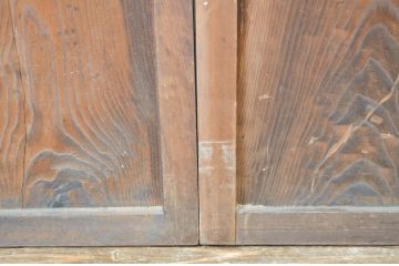 アンティーク建具　古い木味が目を惹く幅狭障子帯戸4枚セット(板戸、障子戸、引き戸)(R-064596)