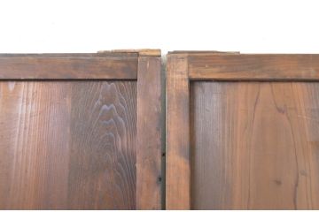 アンティーク建具　古い木味が目を惹く幅狭障子帯戸4枚セット(板戸、障子戸、引き戸)(R-064596)