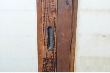 アンティーク建具　古い木味が目を惹く幅狭障子帯戸4枚セット(板戸、障子戸、引き戸)(R-064596)