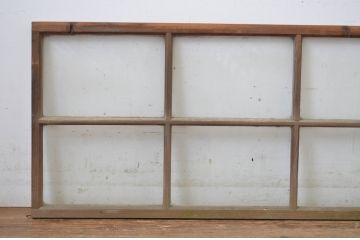 アンティーク建具　趣ある和の雰囲気を演出する大きなマス目(升目)の明かり取り1枚(ガラス欄間、明り取り、建具)(R-064599)