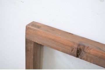 アンティーク建具　趣ある和の雰囲気を演出する大きなマス目(升目)の明かり取り1枚(ガラス欄間、明り取り、建具)(R-064599)