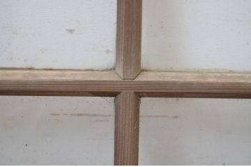 アンティーク建具　趣ある和の雰囲気を演出する大きなマス目(升目)の明かり取り1枚(ガラス欄間、明り取り、建具)(R-064599)