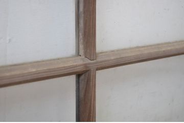 アンティーク建具　趣ある和の雰囲気を演出する大きなマス目(升目)の明かり取り1枚(ガラス欄間、明り取り、建具)(R-064599)