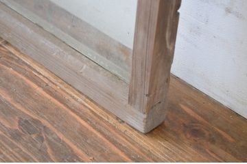 アンティーク建具　趣ある和の雰囲気を演出する大きなマス目(升目)の明かり取り1枚(ガラス欄間、明り取り、建具)(R-064599)