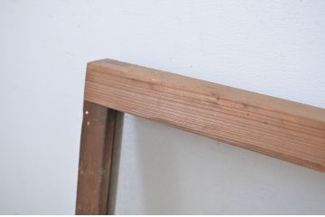 アンティーク建具　趣ある和の雰囲気を演出する大きなマス目(升目)の明かり取り1枚(ガラス欄間、明り取り、建具)(R-064599)