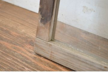 アンティーク建具　趣ある和の雰囲気を演出する大きなマス目(升目)の明かり取り1枚(ガラス欄間、明り取り、建具)(R-064599)