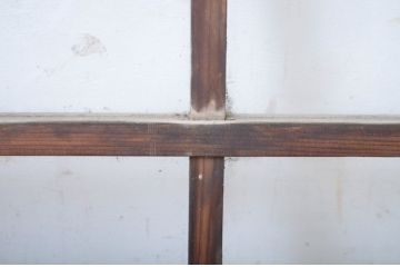 アンティーク建具　趣ある和の雰囲気を演出する大きなマス目(升目)の明かり取り1枚(ガラス欄間、明り取り、建具)(R-064599)