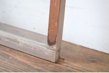 アンティーク建具　趣ある和の雰囲気を演出する大きなマス目(升目)の明かり取り1枚(ガラス欄間、明り取り、建具)(R-064599)