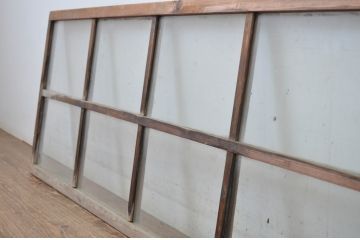 アンティーク建具　趣ある和の雰囲気を演出する大きなマス目(升目)の明かり取り1枚(ガラス欄間、明り取り、建具)(R-064599)