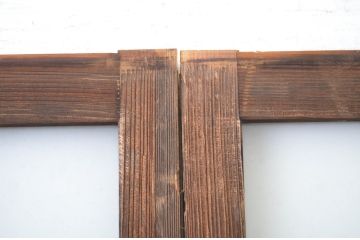 アンティーク建具　古い木味が和の雰囲気を高める幅狭ガラス玄関戸4枚セット(ガラス戸、引き戸)(R-064600)