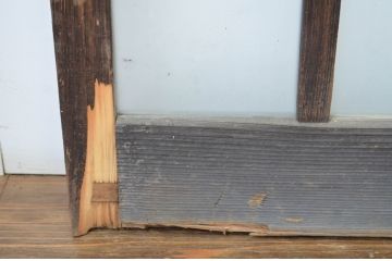 アンティーク建具　古い木味が和の雰囲気を高める幅狭ガラス玄関戸4枚セット(ガラス戸、引き戸)(R-064600)