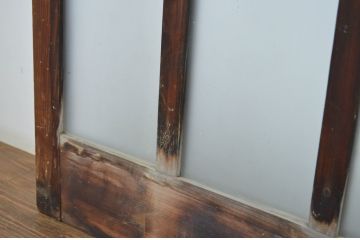 アンティーク建具　古い木味が和の雰囲気を高める幅狭ガラス玄関戸4枚セット(ガラス戸、引き戸)(R-064600)