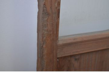 アンティーク建具　古い木味が懐かしい雰囲気漂う幅狭ガラス戸4枚セット(引き戸)(R-064601)