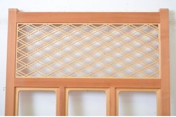 ビンテージ建具　新古品　上質な和の雰囲気を演出する組子入りのガラス戸1枚(引き戸、ヴィンテージ)(R-064602)