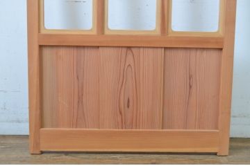 ビンテージ建具　新古品　上質な和の雰囲気を演出する組子入りのガラス戸1枚(引き戸、ヴィンテージ)(R-064602)