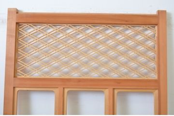 ビンテージ建具　新古品　上質な和の雰囲気を演出する組子入りのガラス戸1枚(引き戸、ヴィンテージ)(R-064602)