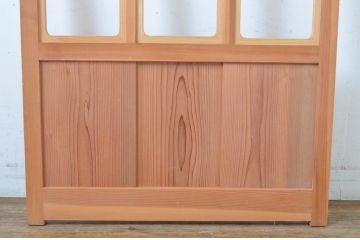 ビンテージ建具　新古品　上質な和の雰囲気を演出する組子入りのガラス戸1枚(引き戸、ヴィンテージ)(R-064602)