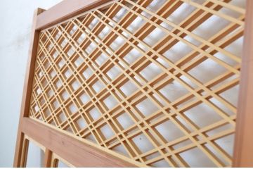 ビンテージ建具　新古品　上質な和の雰囲気を演出する組子入りのガラス戸1枚(引き戸、ヴィンテージ)(R-064602)