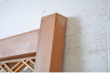 ビンテージ建具　新古品　上質な和の雰囲気を演出する組子入りのガラス戸1枚(引き戸、ヴィンテージ)(R-064602)