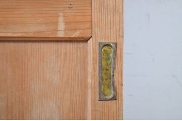 アンティーク建具　趣ある木味が魅力の帯戸2枚セット(板戸、引き戸)(R-064604)