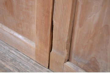 アンティーク建具　趣ある木味が魅力の帯戸2枚セット(板戸、引き戸)(R-064604)