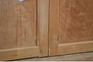 アンティーク建具　趣ある木味が魅力の帯戸2枚セット(板戸、引き戸)(R-064604)