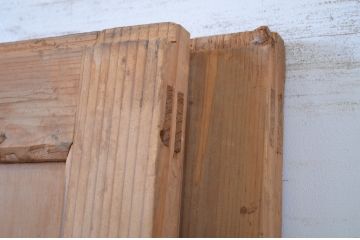 アンティーク建具　趣ある木味が魅力の帯戸2枚セット(板戸、引き戸)(R-064604)