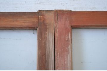 アンティーク建具　味のあるレトロなガラス戸2枚セット(引き戸)(R-064605)