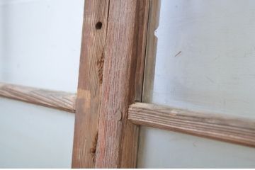 アンティーク建具　味のあるレトロなガラス戸2枚セット(引き戸)(R-064605)