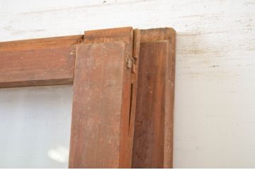 アンティーク建具　味のあるレトロなガラス戸2枚セット(引き戸)(R-064605)