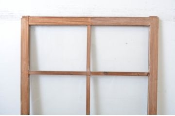 アンティーク建具　古い木味が懐かしい雰囲気漂うガラス戸1枚(引き戸)(R-064606)